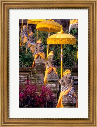 Framed Statues at Mother Temple Adorned in Yellow, Indonesia Print