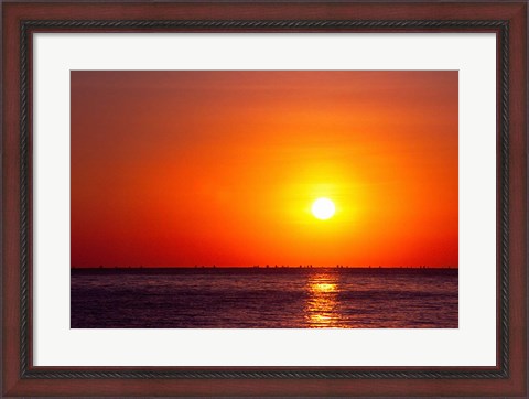 Framed Indonesia, Bali, Amed, Bali Sea with fishing boats Print