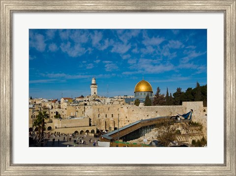 Framed Israel, Jerusalem, Western Wall and Dome of the Rock Print