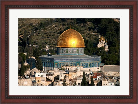 Framed elevated city view, Jerusalem, Israel Print