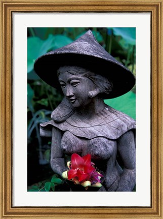 Framed Shrine of Buddha with Flower Decoration, Bali, Indonesia Print