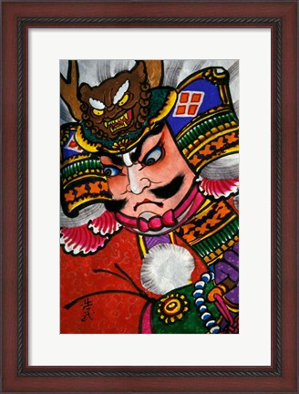 Framed Samurai, Warrior Folk Art, Takamatsu, Shikoku, Japan Print