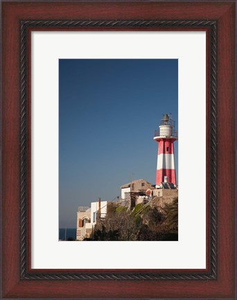 Framed Israel, Tel Aviv, Jaffa, Jaffa Old Port, lighthouse Print