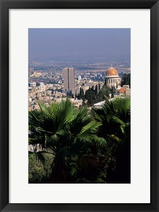 Framed Haifa Cityscape from Bahai Dome, Israel Print