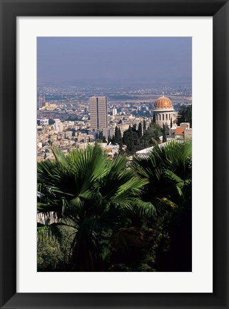 Framed Haifa Cityscape from Bahai Dome, Israel Print