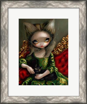 Framed Princess with a Black Cat Print