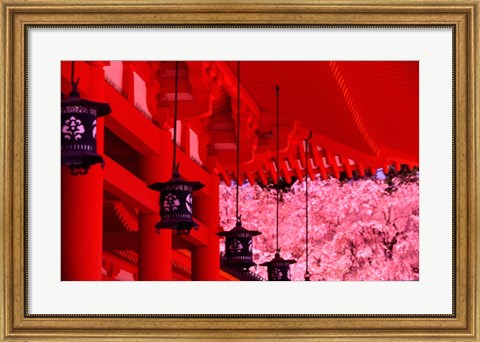 Framed Heian Shrine in Spring, Shinto, Kyoto, Japan Print