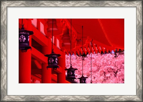 Framed Heian Shrine in Spring, Shinto, Kyoto, Japan Print