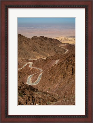 Framed Jordan, Winding highway from Wadi Musa to Wadi Araba Print
