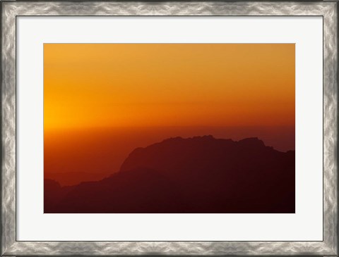 Framed Sunset on Petra Valley, Jordan Print