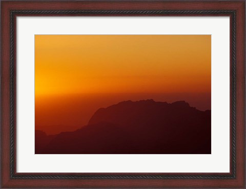 Framed Sunset on Petra Valley, Jordan Print