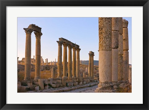 Framed Column street in ancient Jerash ruins, Amman, Jordan Print