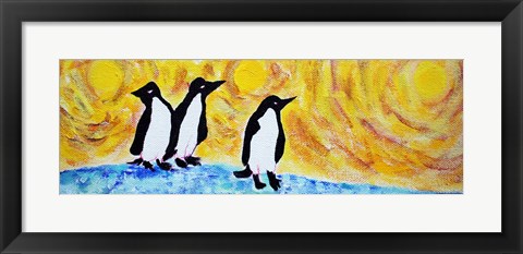 Framed Starry Night Penguin II Print