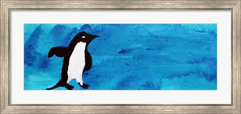 Framed Blue Penguin I Print