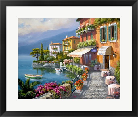 Framed Seaside Bistro Cafe Print