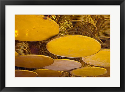 Framed A-Ma Temple Incense, Macau, China Print