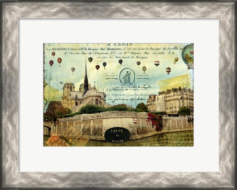 Framed Notre Dame Balloons Print