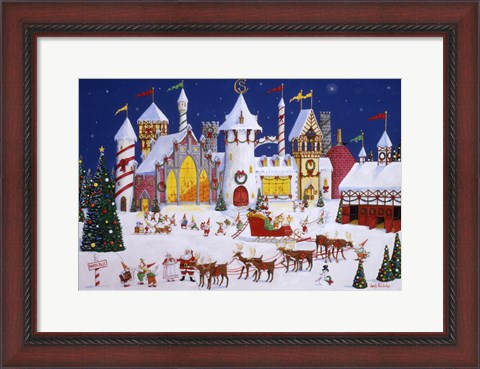 Framed Santa&#39;s North Pole Print