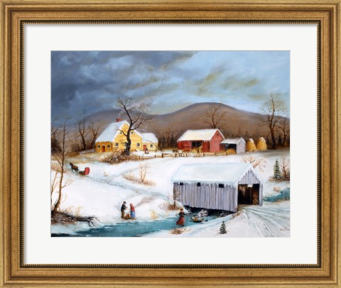 Framed Winter Crossing Print