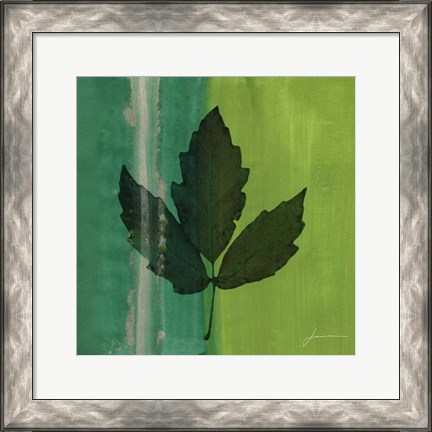 Framed Silver Leaf Tile II Print