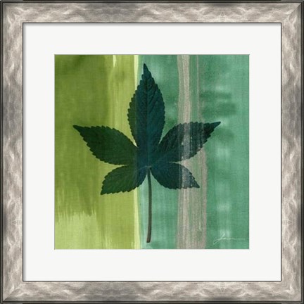 Framed Silver Leaf Tile IV Print