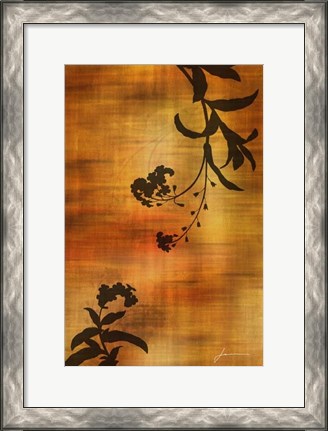 Framed Sepia Floral I Print