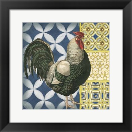 Framed Classic Rooster I Print