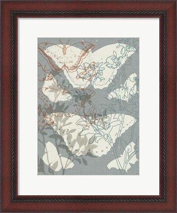 Framed Flowers &amp; Butterflies I Print