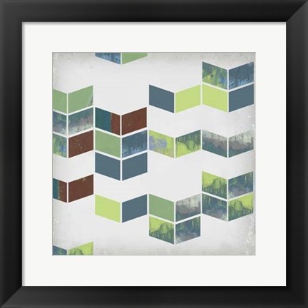 Framed Broken Chevron I Print