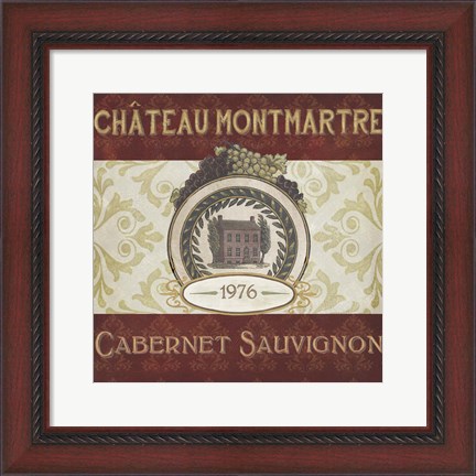 Framed Burgundy Wine Labels II Print