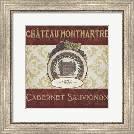 Framed Burgundy Wine Labels II Print