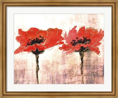 Framed Vivid Red Poppies V Print