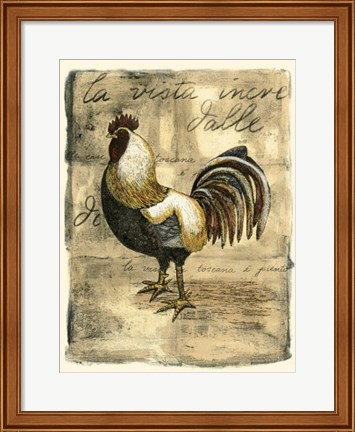 Framed Tuscany Rooster II Print