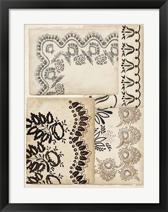 Framed Lace Sketchbook I Print