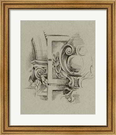 Framed Charcoal Architectural Study IV Print