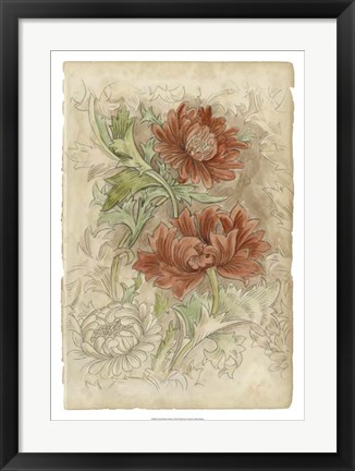 Framed Floral Pattern Study I Print