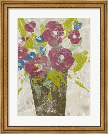 Framed Bouquet Collage I Print