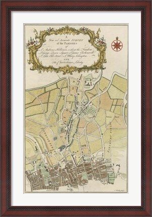 Framed Parishes of London Print