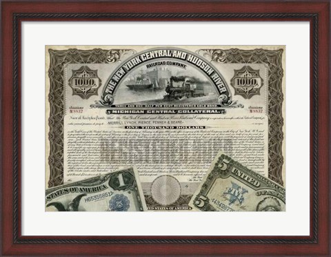 Framed Antique Stock Certificate I Print
