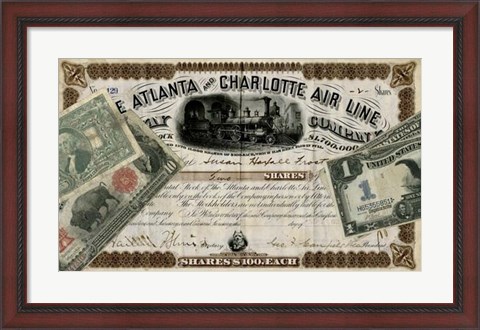 Framed Antique Stock Certificate IV Print