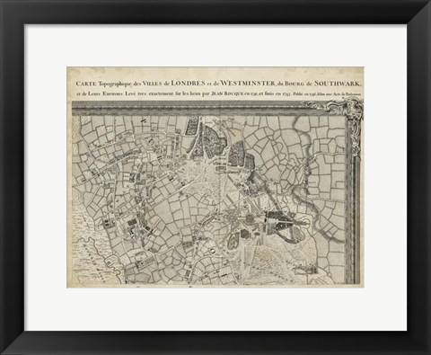 Framed Map of London Grid IV Print