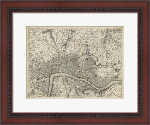 Framed Map of London Grid VII Print