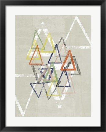 Framed Stamped Triangles II Print