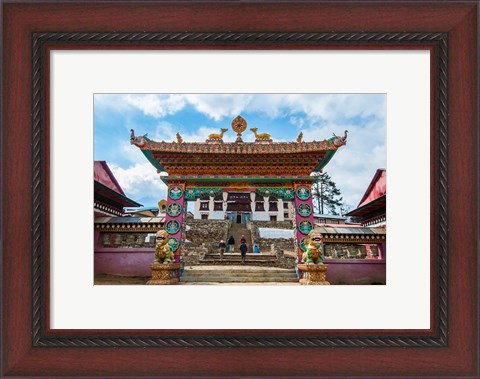 Framed Entrance to Tengboche Monastery, Nepal. Print