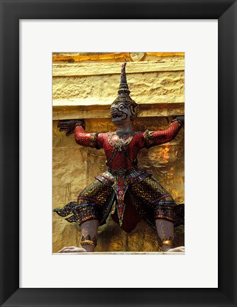 Framed Thai Guardians and Detail of the Grand Palace, Bangkok, Thailand Print