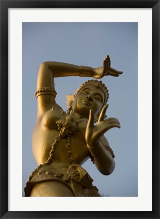 Framed Golden Deity Sculpture, Thailand Print