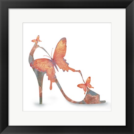 Framed Butterfly Shoe Swirl Print
