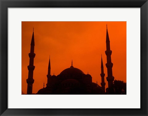 Framed Blue Mosque at Sunset, Istanbul, Turkey Print