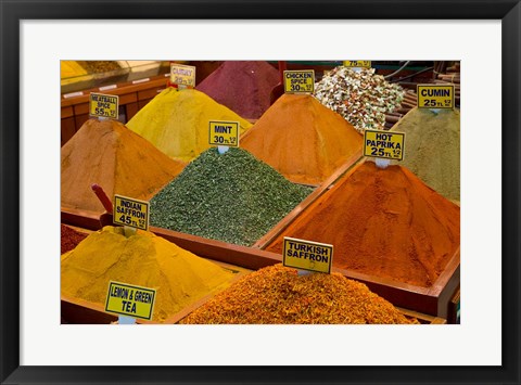 Framed Items for sale in Spice Market, Istanbul, Turkey Print