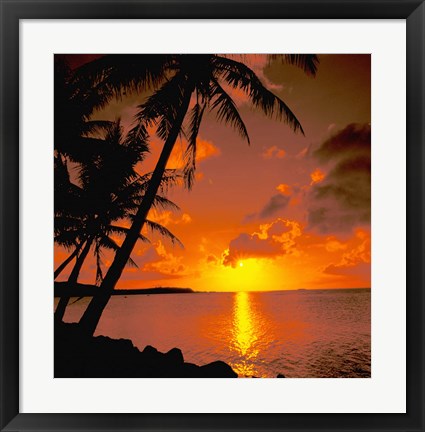 Framed Ocean View at Sunset, Australia Print